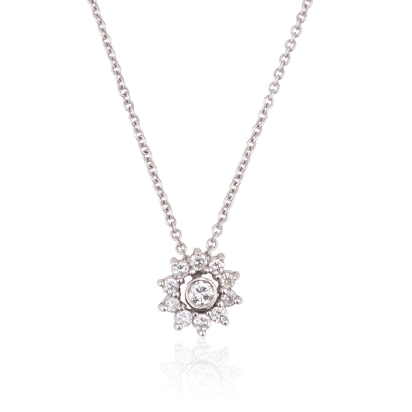 Sparkling flower diamond necklace