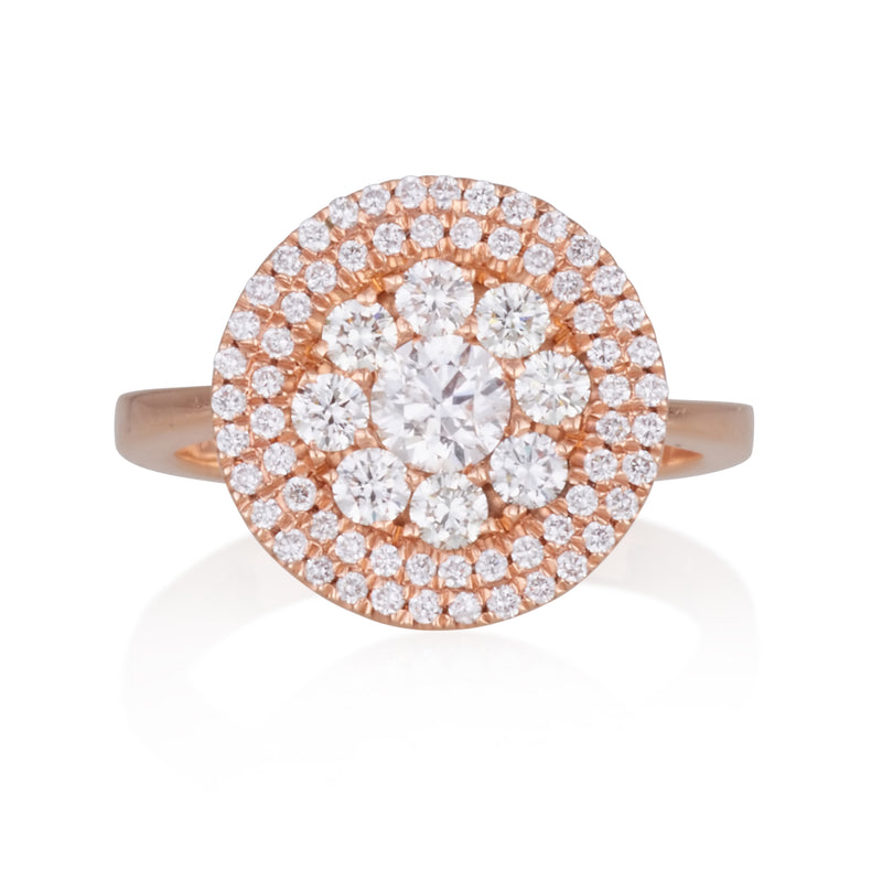 Imperial -Elegant diamonds cluster signet ring