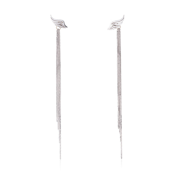 EVITA wings of love earrings with dangling chains