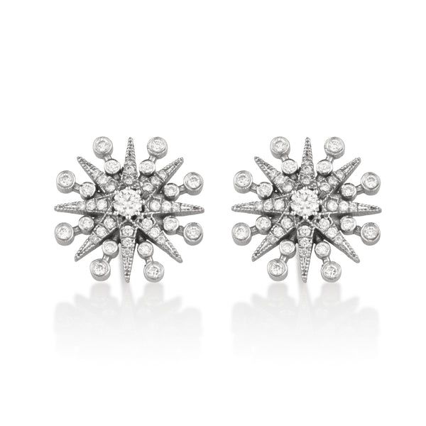 Star diamond pave stud  earrings