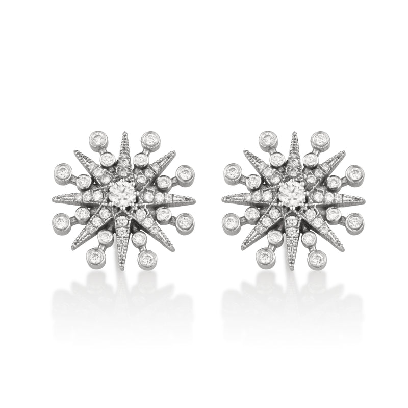 Star diamond pave stud  earrings