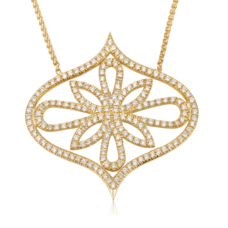 Copy of Arabesque diamond pave necklace white gold