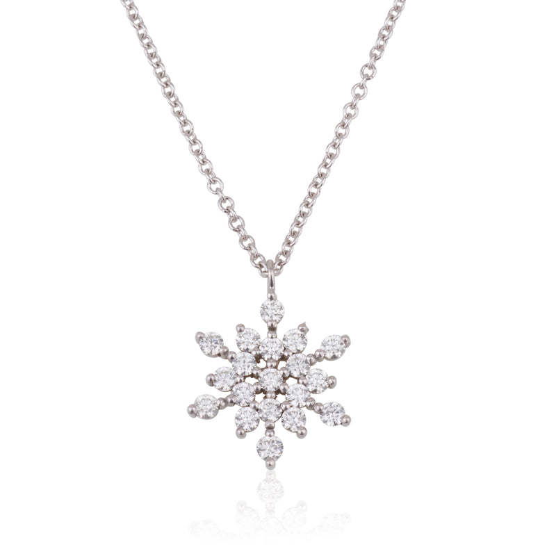 Starlight snowflake diamonds pendant