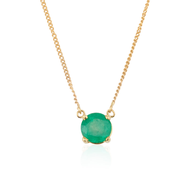 Emerald Accent necklace | four prong setting