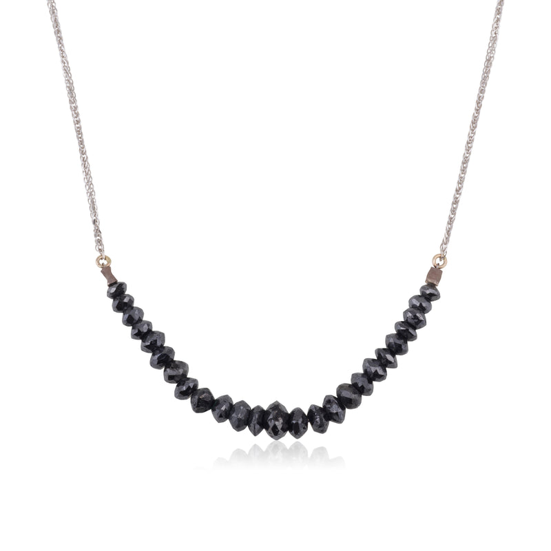 Black diamonds beads necklace
