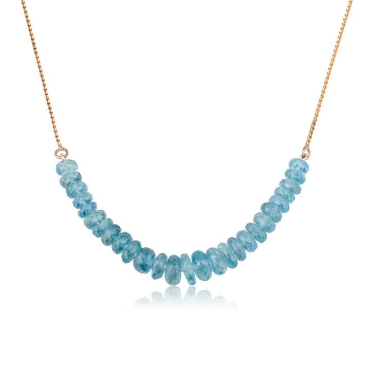 Natural blue Zircon beads necklace