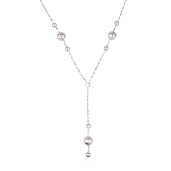 White gold balls necklace