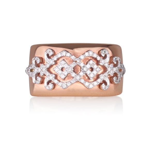 Eden decadent ring with embroidered diamond pave