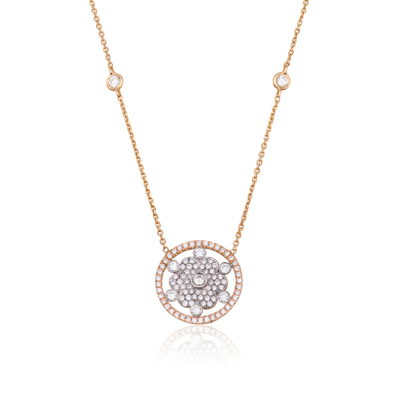 Blossom Delicate diamonds necklace with a dazzling flower pendant