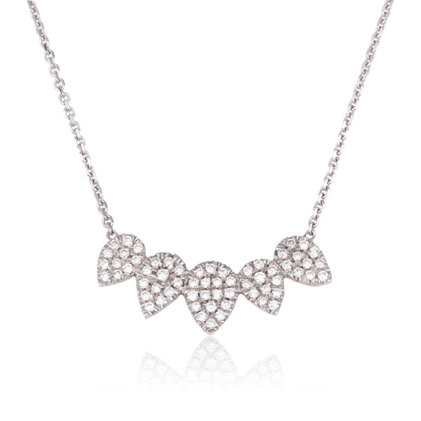 Cluster diamond graded pear shapes necklace