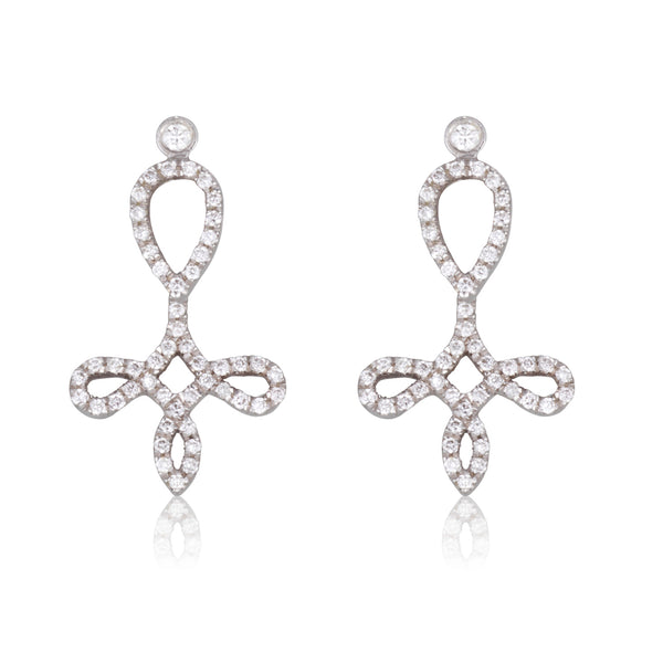 Infinity  jacket earrings with diamonds