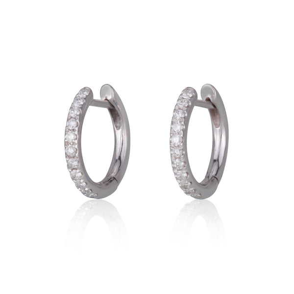 small diamonds hoop earrings