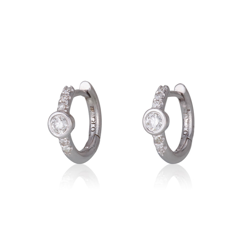 Dainty decadent  hoop earrings with diamonds