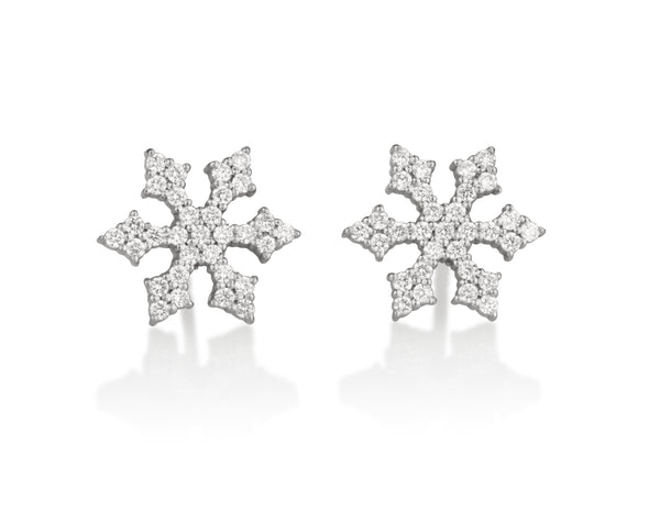 Snowflake ,diamond pave earrings