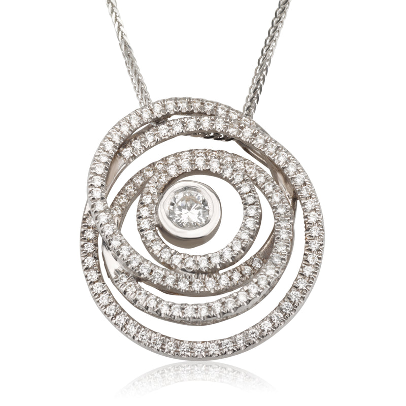 Diamonds pave swirl necklace
