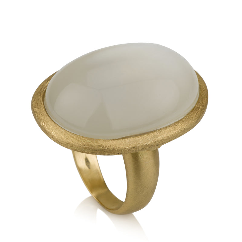 A statement oval Moonstone ring