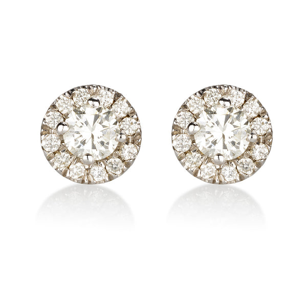 Diamond cluster royal stud earrings