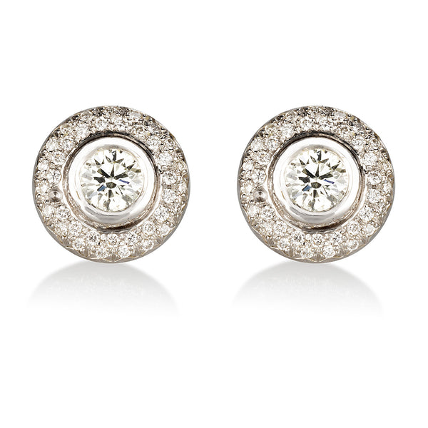 Dazzling diamond cluster stud earrings
