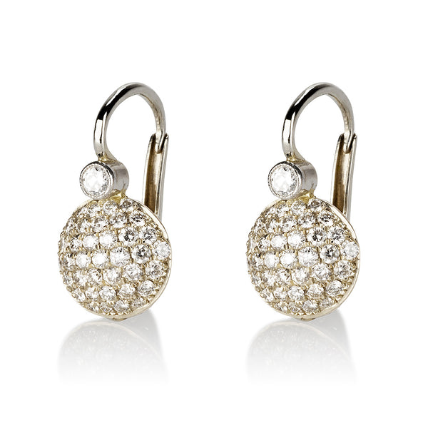 Dainty cluster diamond drop earrings