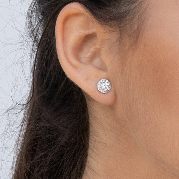 Diamond cluster royal stud earrings