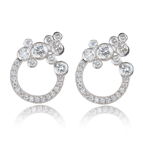 Sparkling Diamond Cluster  Earrings