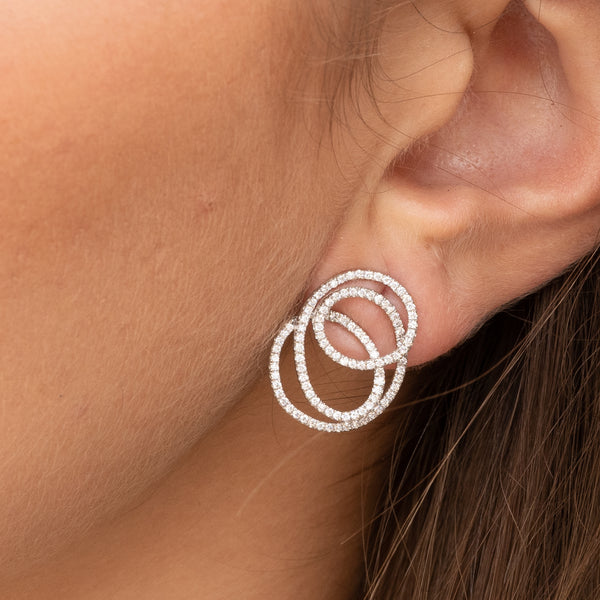 Eternity diamond pave earrings