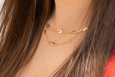 Layered Confetti Gold Necklace